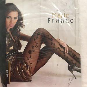 Black Floral Sheer Pantyhose